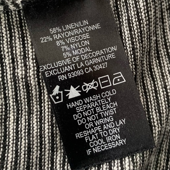 Nic Zoe Sweater Womens M Cosmo Cocktail Embroidered Novelty Print Striped Linen - Picture 16 of 16